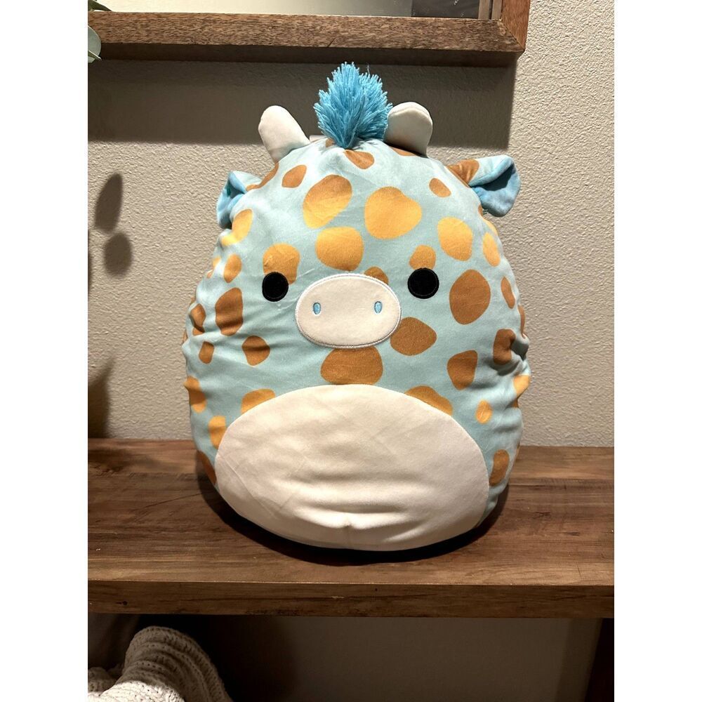 Zelia the Gold and Teal Giraffe Squishmallow 16"